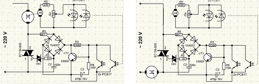 Регулятор оборотов электродвигателя 220в схема своими руками без потери мощности