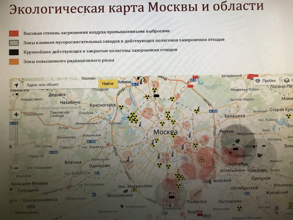 Карта радиоактивного загрязнения москвы и московской области