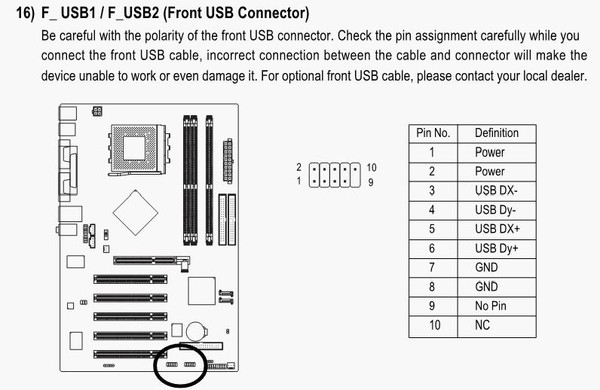 Схема usb порта на материнской плате