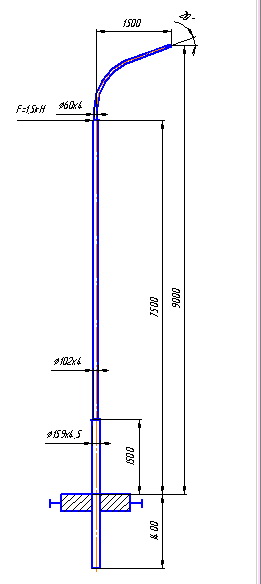 Чертеж фонарного столба